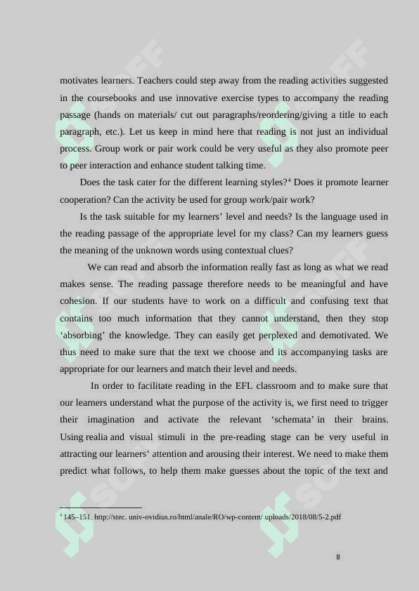 Designing reading activities 8