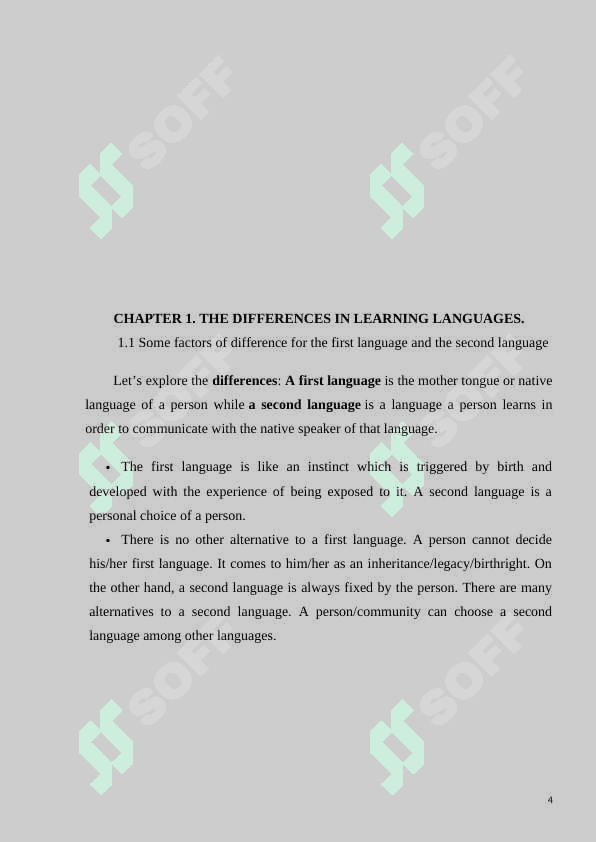 Differences in First Language Learning and Foreign Language Learning 4