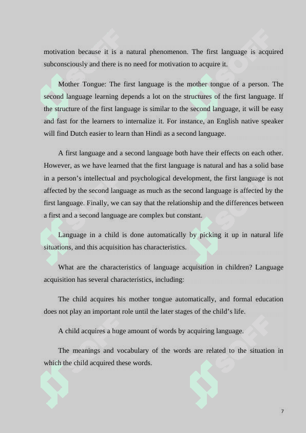 Differences in First Language Learning and Foreign Language Learning 7