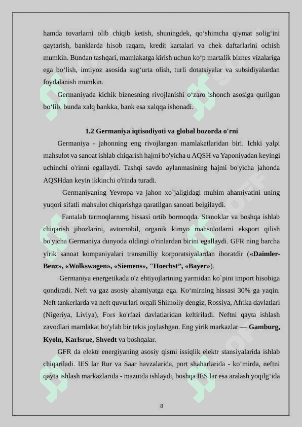 Germaniya Federativ Respublikasi xo`jaligi 8