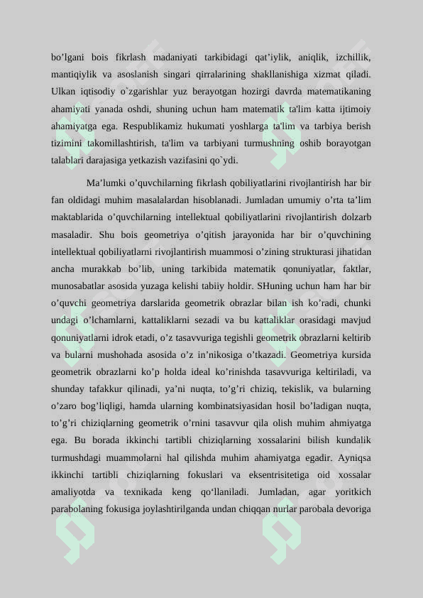 Parabola va uning optik xossalari 4
