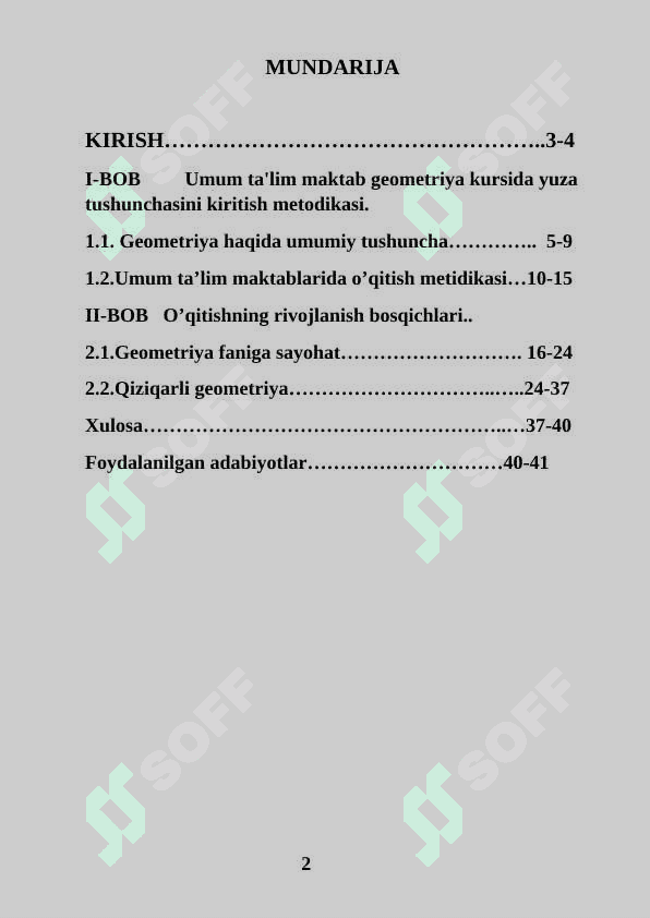 Umumta'lim maktab geometriya kursida yuza tushunchasini kiritish metodikasi 2
