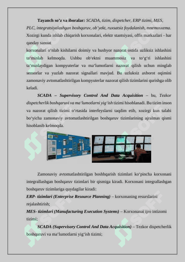 Scada tizimining iyerarxiyasi 2