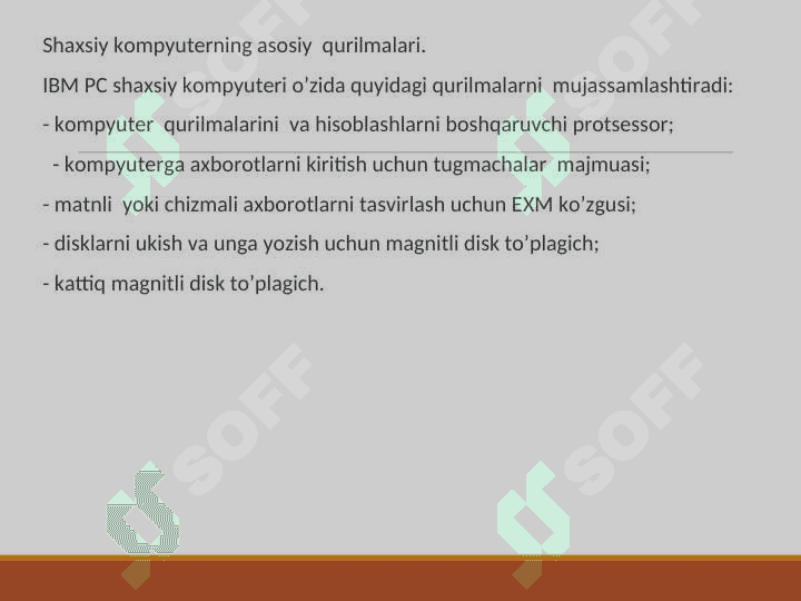 Komputerning qo’shimcha qurilmalari va        vazifalari 2