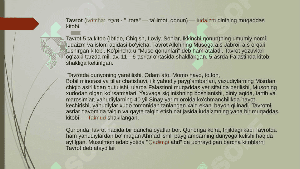 Tavrot kitobi 2