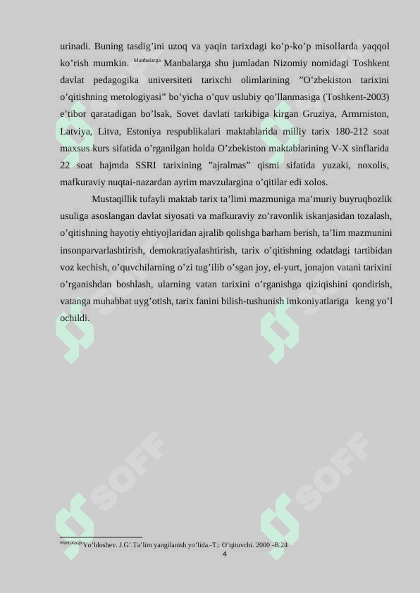 TARIX DARSLARIDA YANGI PEDAGOGIK DARSLARDAN FOYDALANISH 4