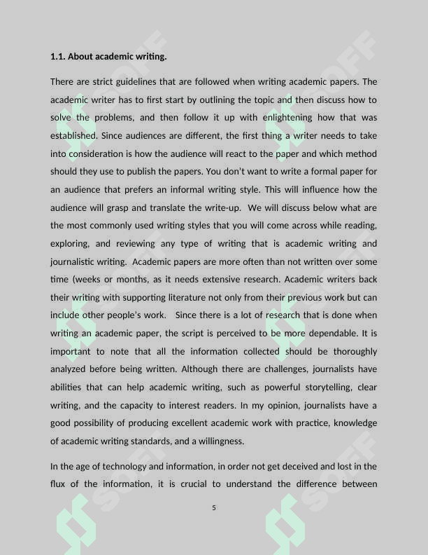 Academic writing and journalism 5