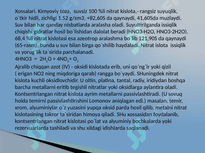 Nitrat kislota ishlab chiqarishda atrof muhitni himoya qilish 2