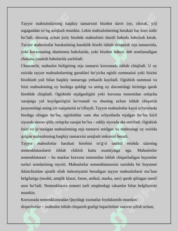 Tayyor mahsulotlarni saqlash 3