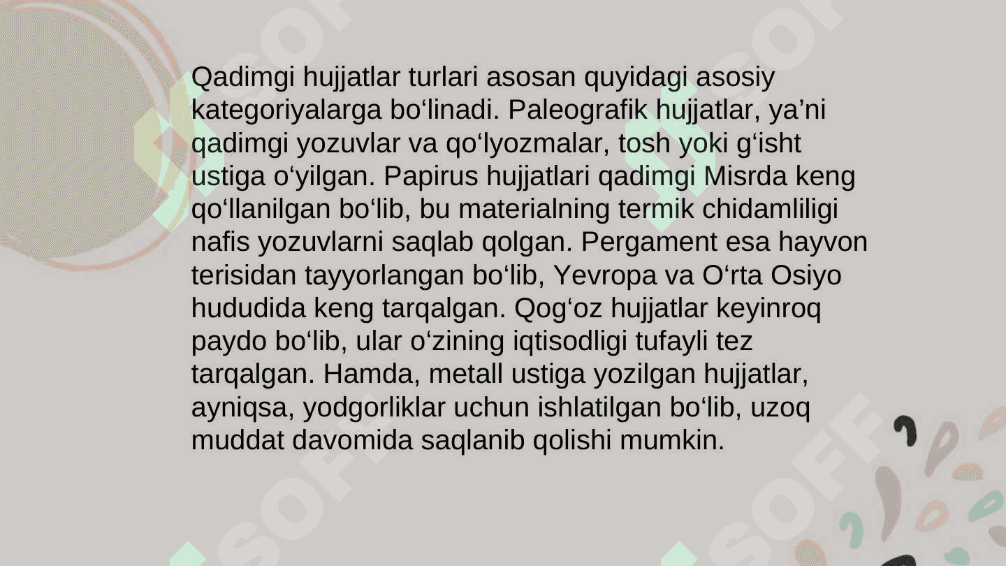 Hujjatchilik tarixi. Hujjat turlari. 4