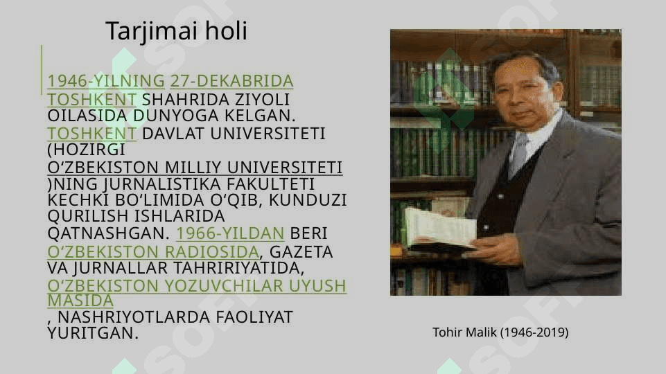 Tohir Malik hayoti va ijodi 2
