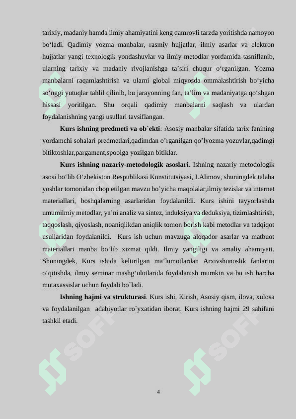 Yozma manbalarning asosiy turlari kurs ishi 4