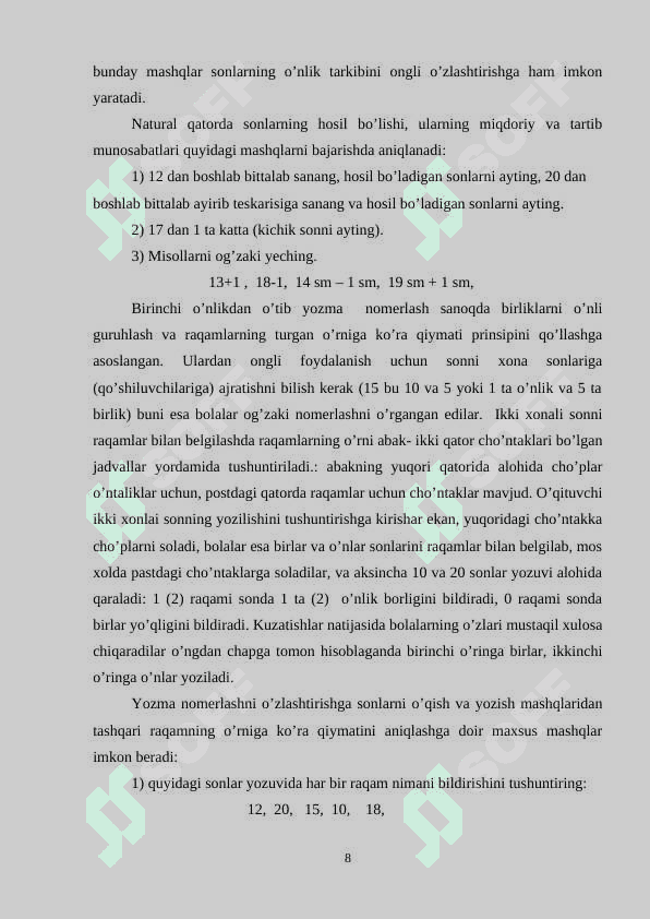 100 ichida raqamlashni o’rgatish metodikasi 8