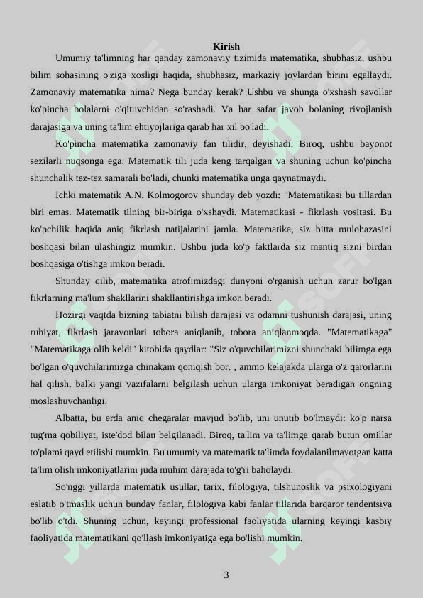 ALGEBRAIK MATERALLARNI O’QITISH METODIKASI 3