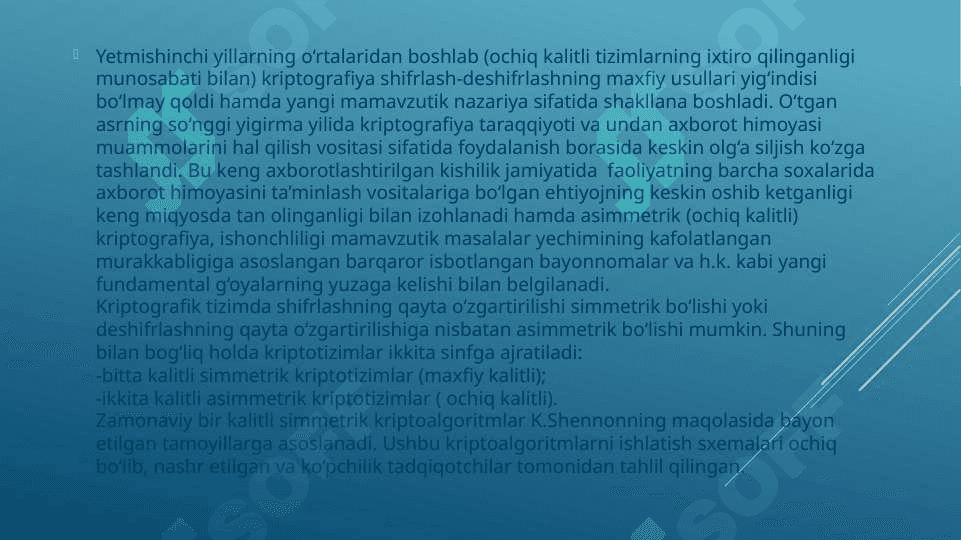 Taqdimot sathida himoyalash vositalari 8