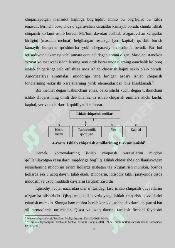 Ishlab chiqarish xarajatlari va uning turlari 8