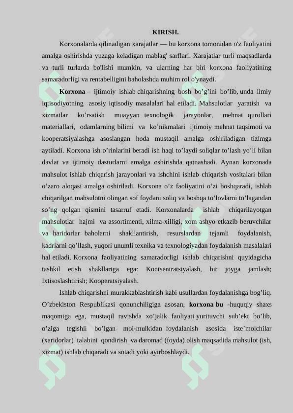 Korxonalarda qilinadigan xarajatlar va ularning turkumlanishi 2