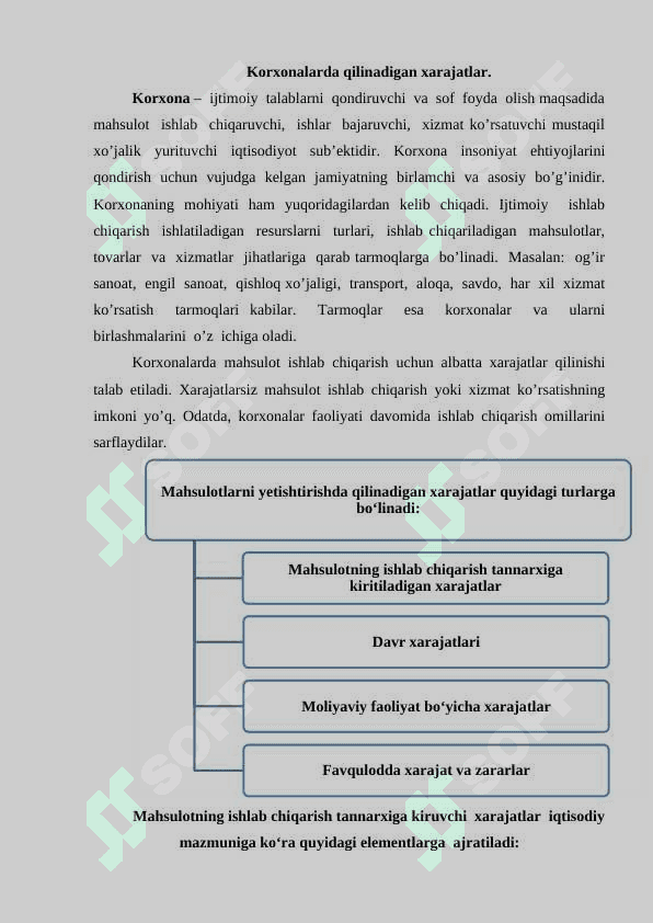 Korxonalarda qilinadigan xarajatlar va ularning turkumlanishi 3