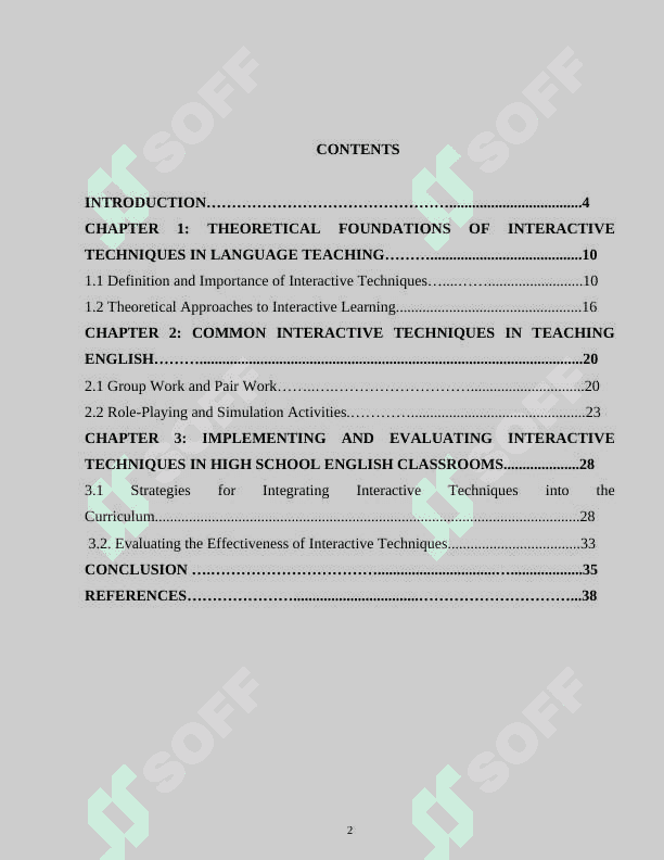 METHODS OF USING INTERACTIVE TECHNIQUES IN TEACHING ENGLISH IN HIGH SCHOOL 2