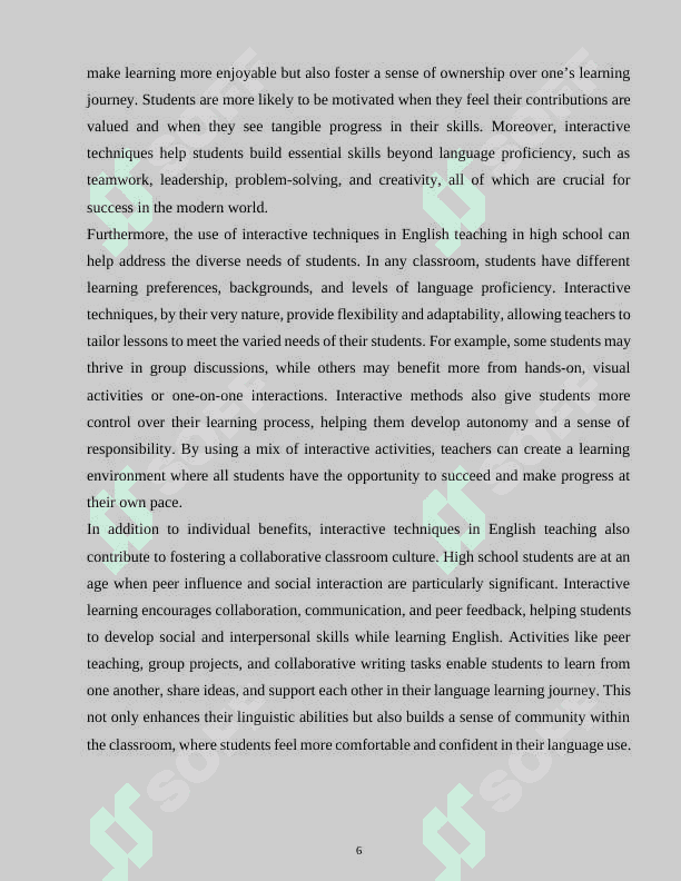 METHODS OF USING INTERACTIVE TECHNIQUES IN TEACHING ENGLISH IN HIGH SCHOOL 6