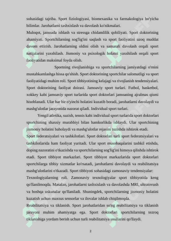 Sport doktori 2
