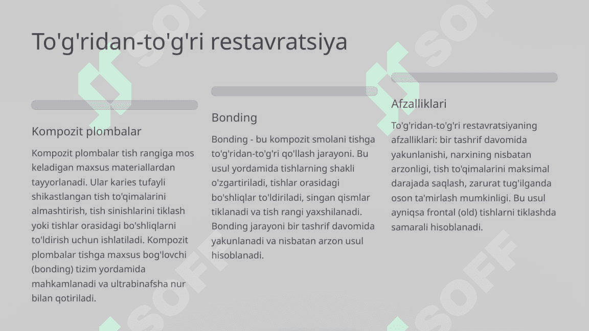 Tishlar restavratsiyasi. 5
