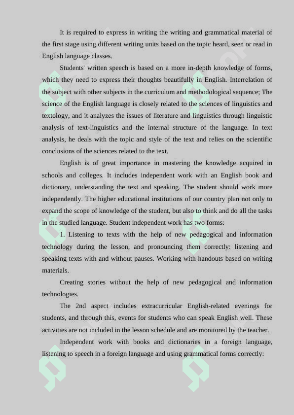 DEVELOPING STUDENT'S WRITING SKILLS IN ENGLISH 5