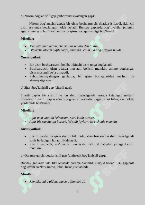 Murakkab qo‘shma gaplarning xususiyatlari 7