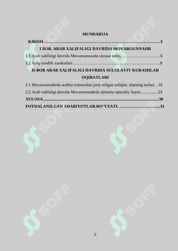 ARAB XALIFALIGI DAVRIDA MOVAROUNNAHR 2