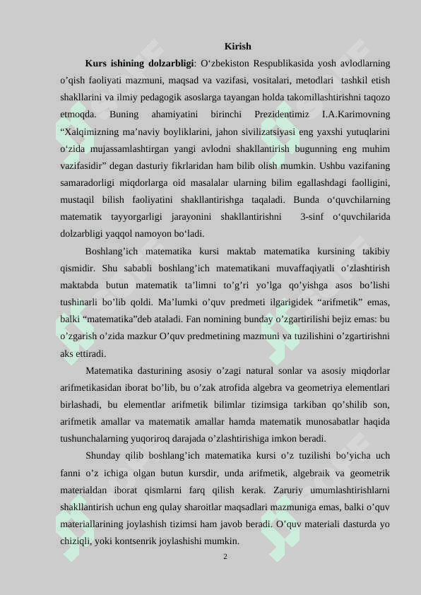 3-4 sinflarda matematikadan tengsizlarni o’rganish metodikasi 2