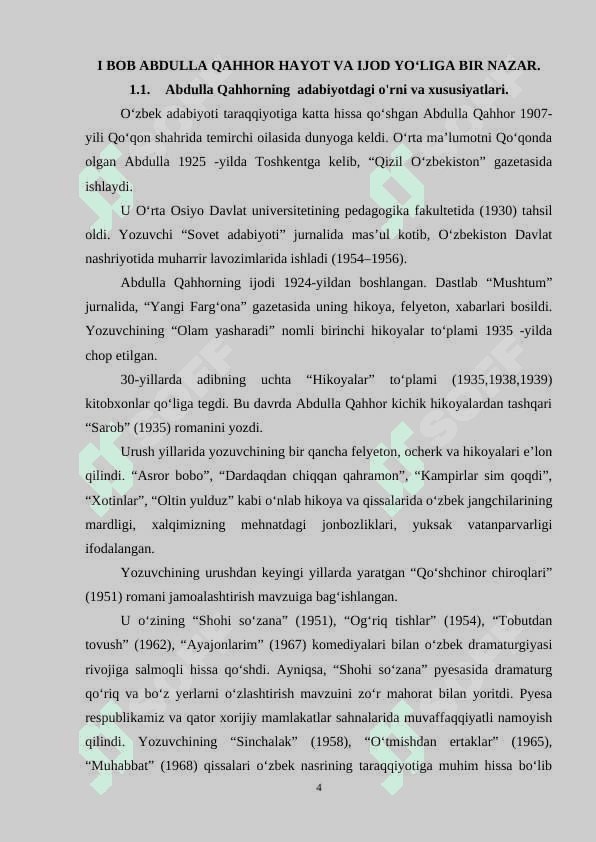 ABDULLA QAHHOR HIKOYANAVIS 4