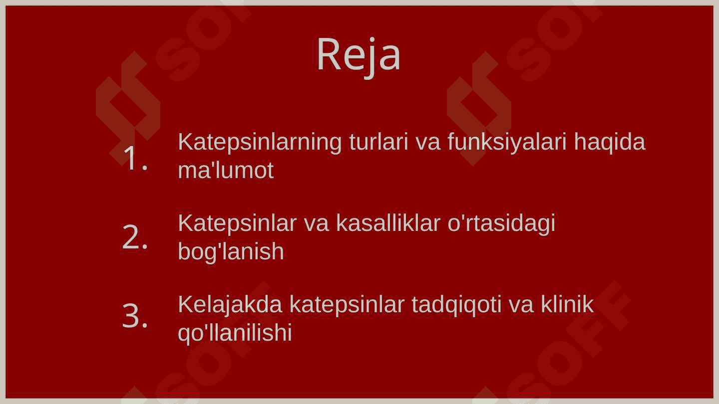 Katepsinlar va ularning klinik ahamiyati 2