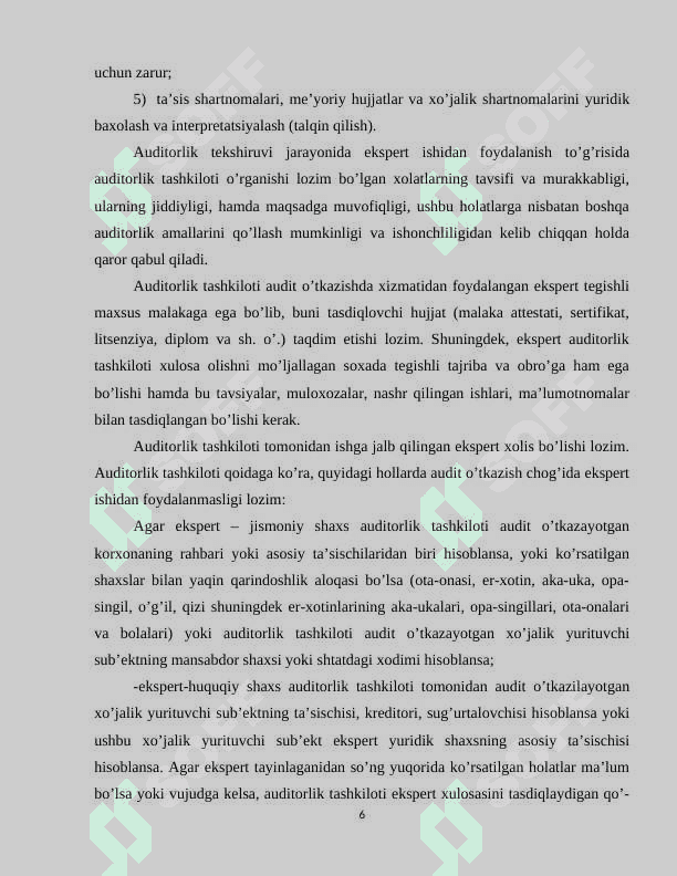 Auditda  ekspert ishlaridan foydalanish 6