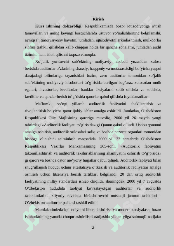 Auditorlik kasbining axloqiy talablari 2