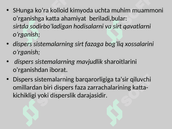 Kolloid sistemalarning sinflanishi 3