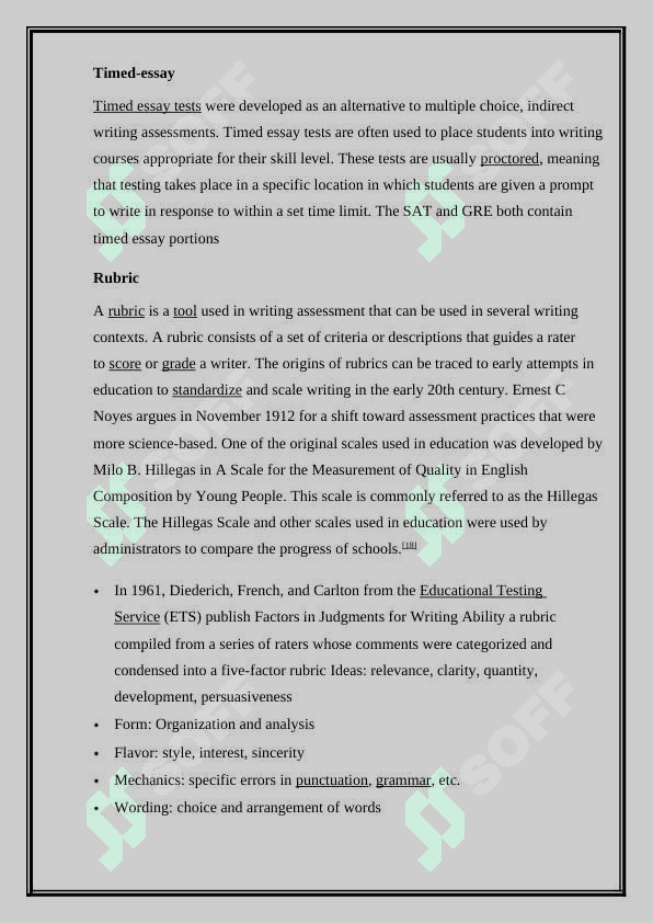 The assessment of writing course work 6