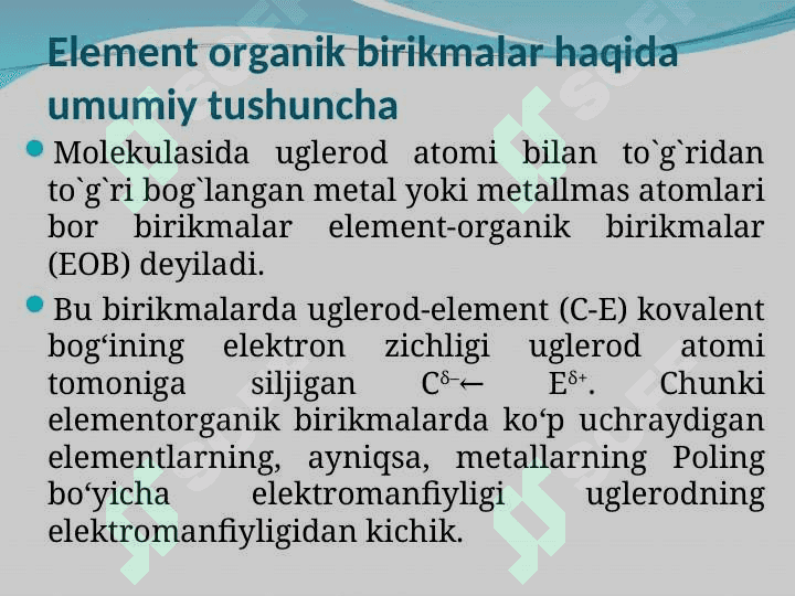 Metallorganik birikmalar 2
