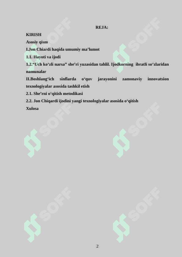 3-sinfda Jon Chiardi ijodini texnologiyalar asosida o’qitish metodikasi 2