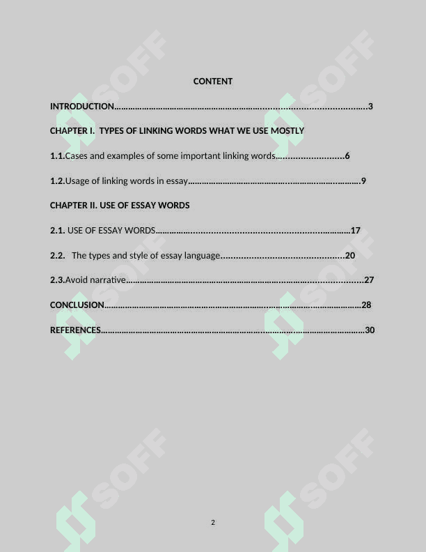Linking words and essay language course work 2