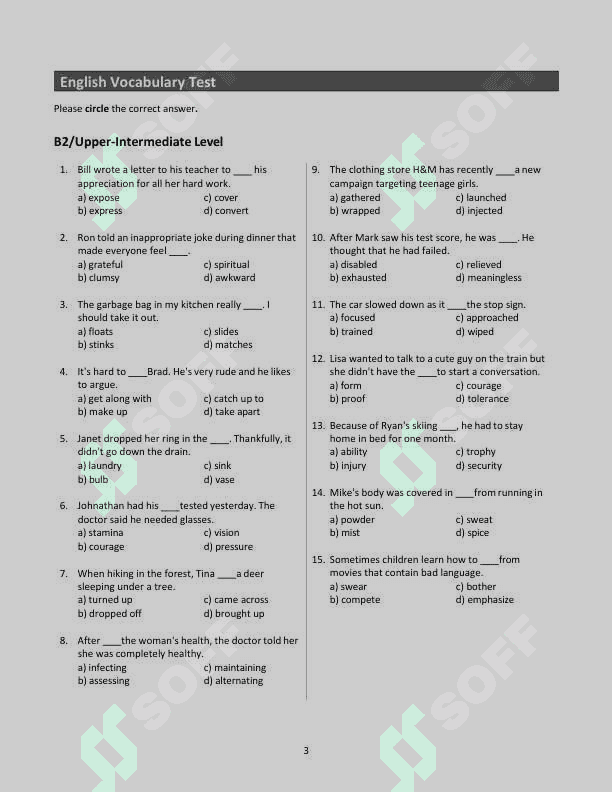 ingliz tili test javoblari bilan. 3