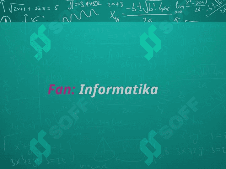 Matematik formulalar bilan ishlash 2