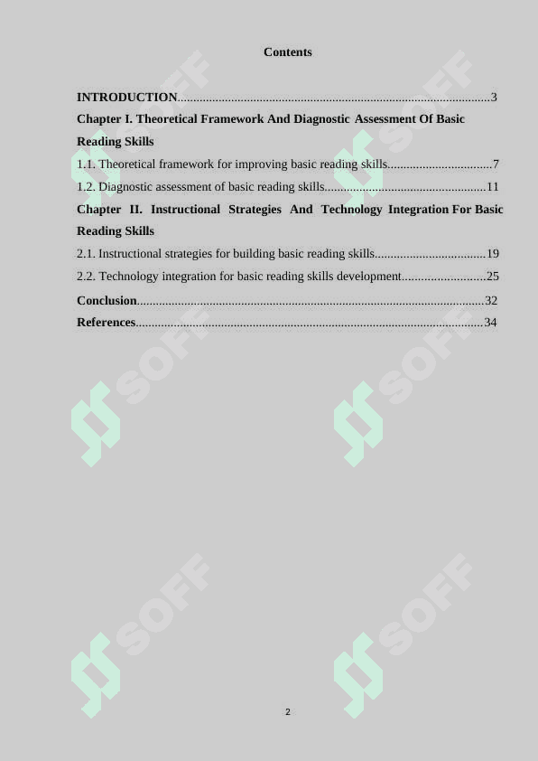 BASIC READING SKILLS course work 2