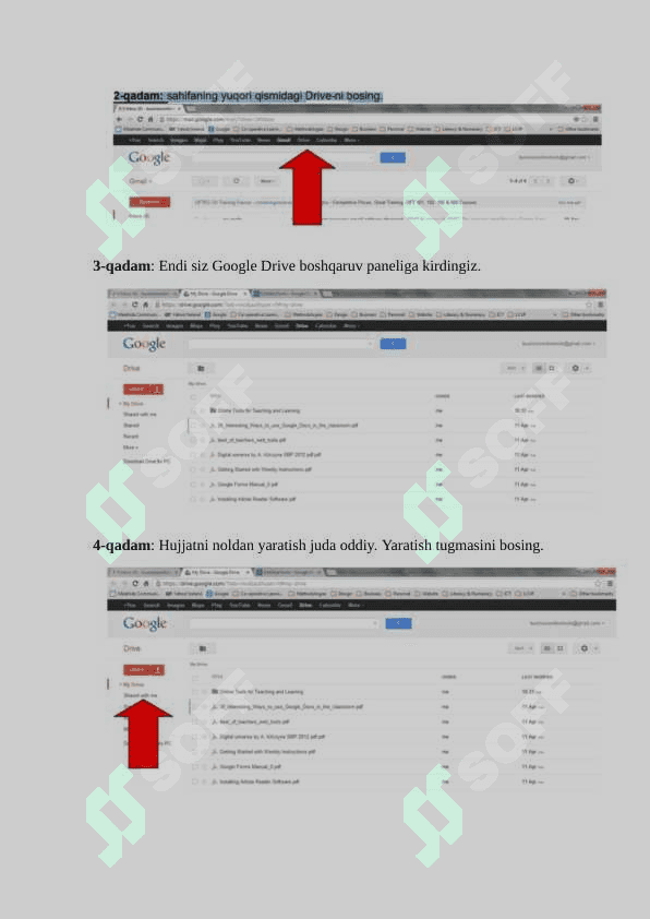 GOOGLE DOCS IMKONIYATLARI BILAN TANISHISH. GOOGLE DISC BILAN ISHLASH 3