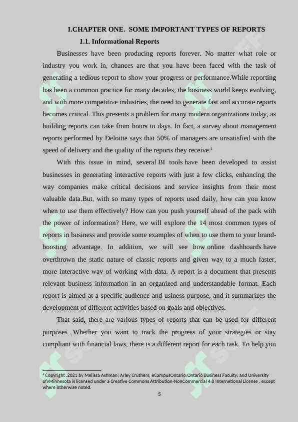 TYPES OF REPORTS course work 5