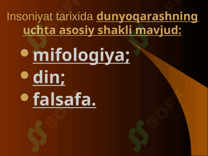 Falsafa dunyoqarashning bir turi sifatida 6
