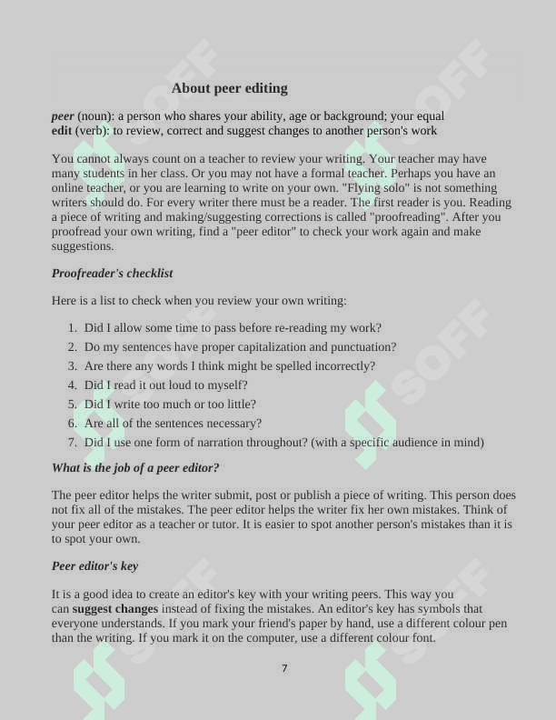 PEER EDITING course work 7