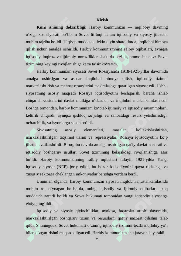 HARBIY KOMMUNIZM SIYOSATI VA UNING TURKISTONGA TA’SIRI 2