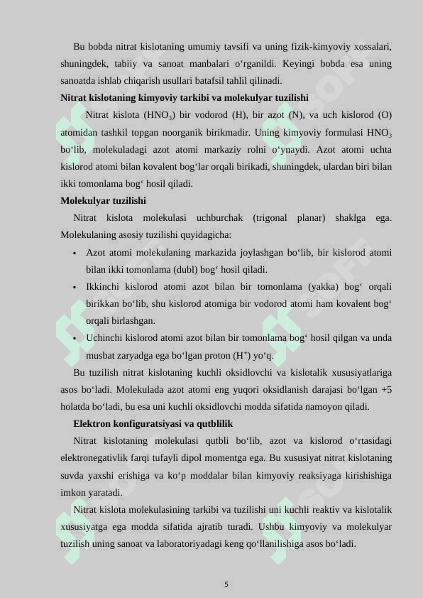 Sanoatda konsentrlangan nitrat kislota olinish usullari va xossalari 5