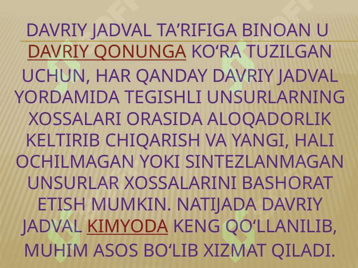 Davriy sistema haqida tushuncha 4