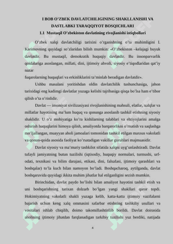 MUSTAQIL O'ZBEKISTON DAVLATINING RIVOJLANISHI 4